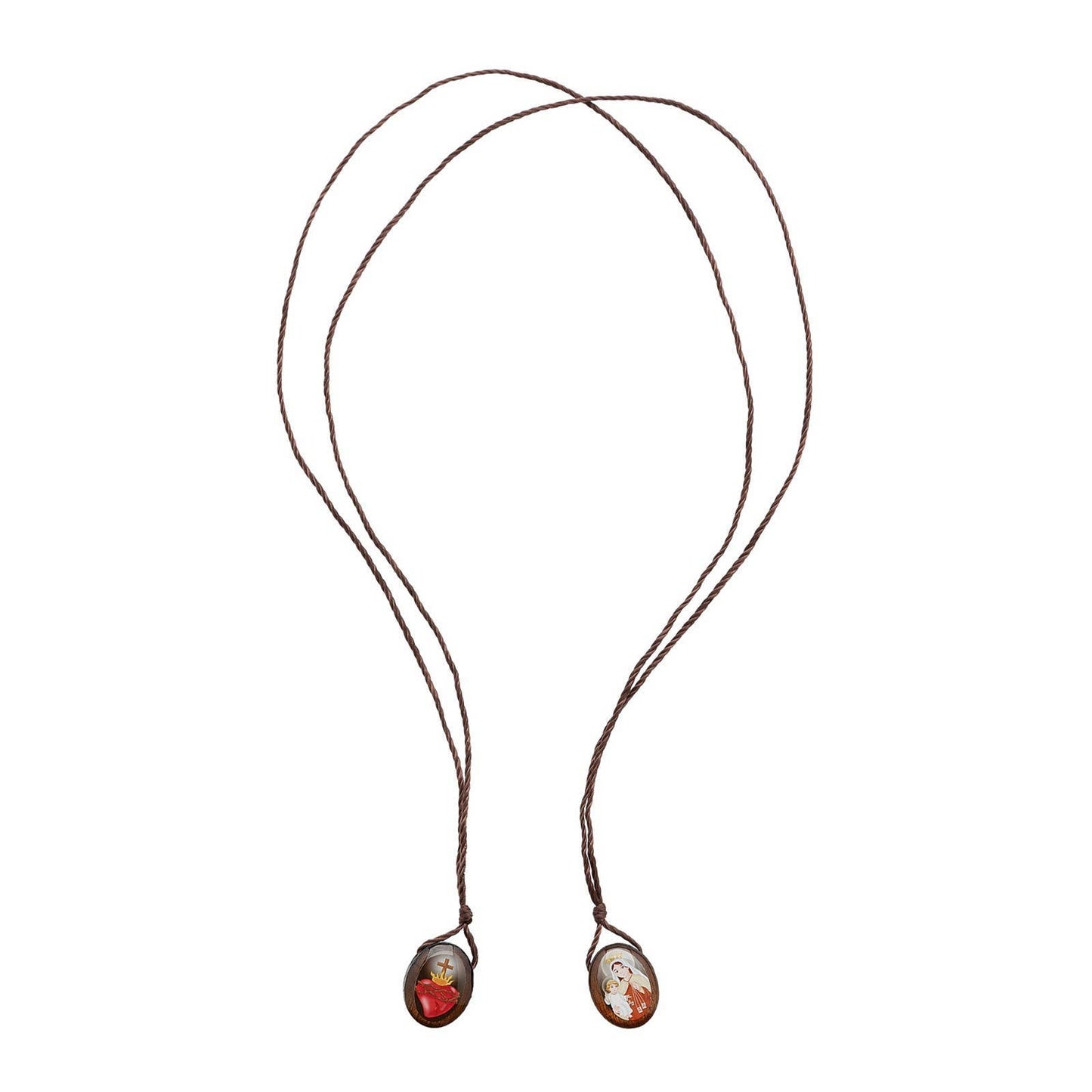 Child's Scapular Sacred Heart + Lady Mt. Carmel (Wooden SM)