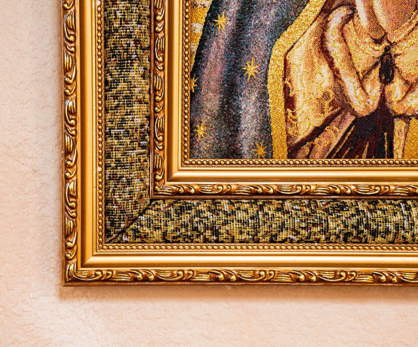 Lady of Guadalupe 1/2 Body Double Padded Framed Image 21"