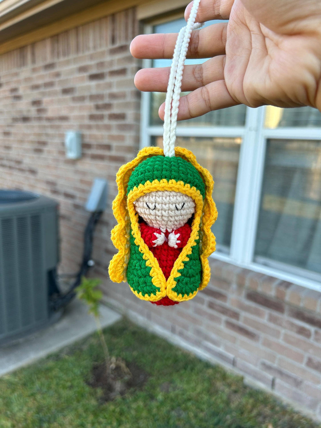 Crocheted Rosary Our Lady Of Guadalupe Hanging, Car Decor