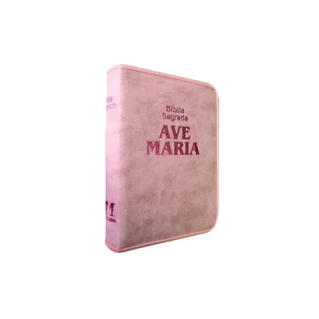 Bíblia Sagrada da Ave Maria (Capa Rosa com Zíper)
