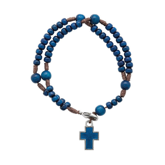 Child's Rosary Bracelet  8" - BLUE