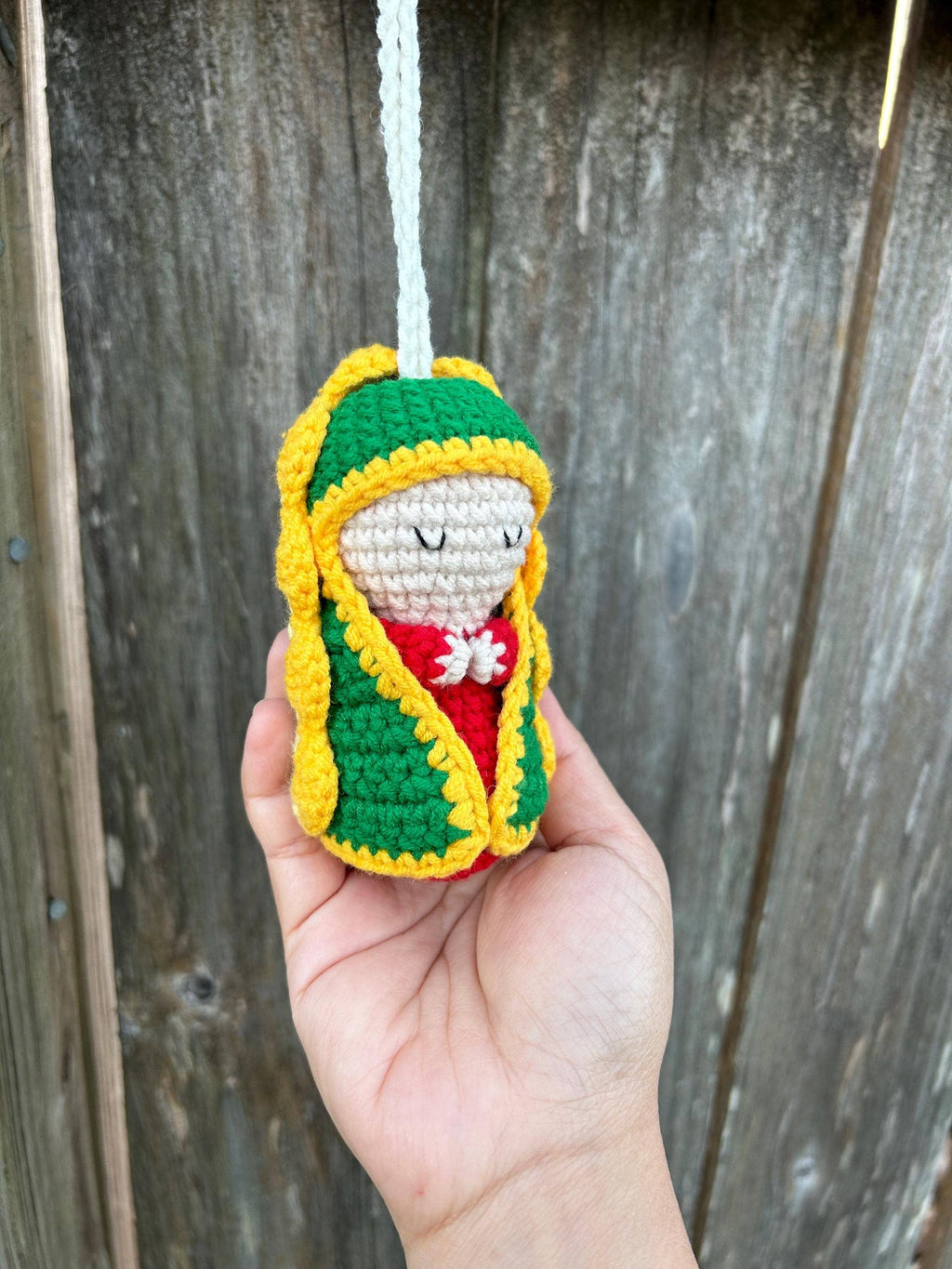 Crocheted Rosary Our Lady Of Guadalupe Hanging, Car Decor