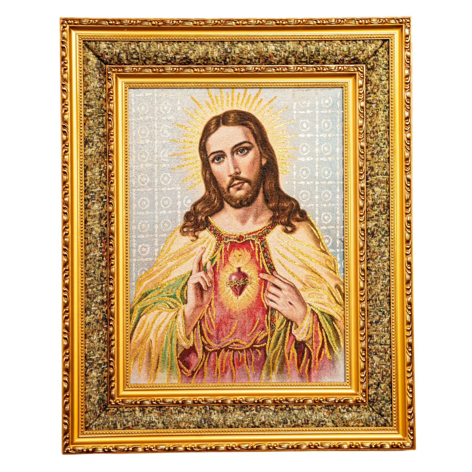 Sacred Heart of Jesus Double Padded Framed Image   21"