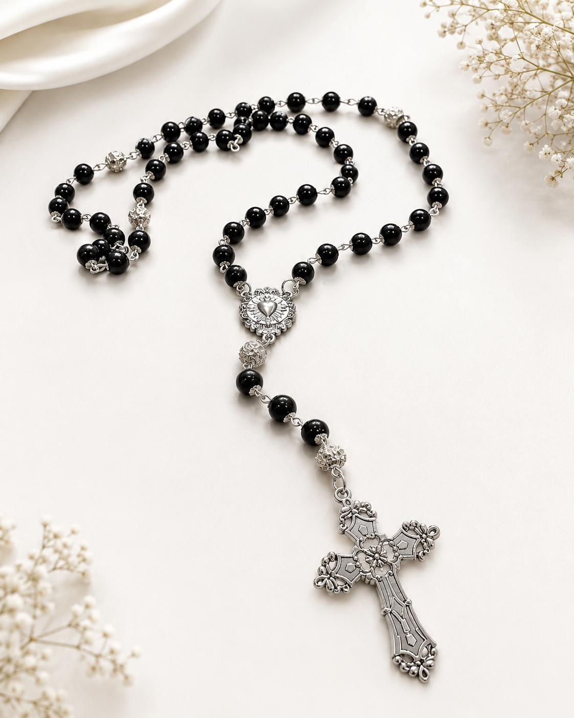 Black Catholic Rosary Sacred Heart