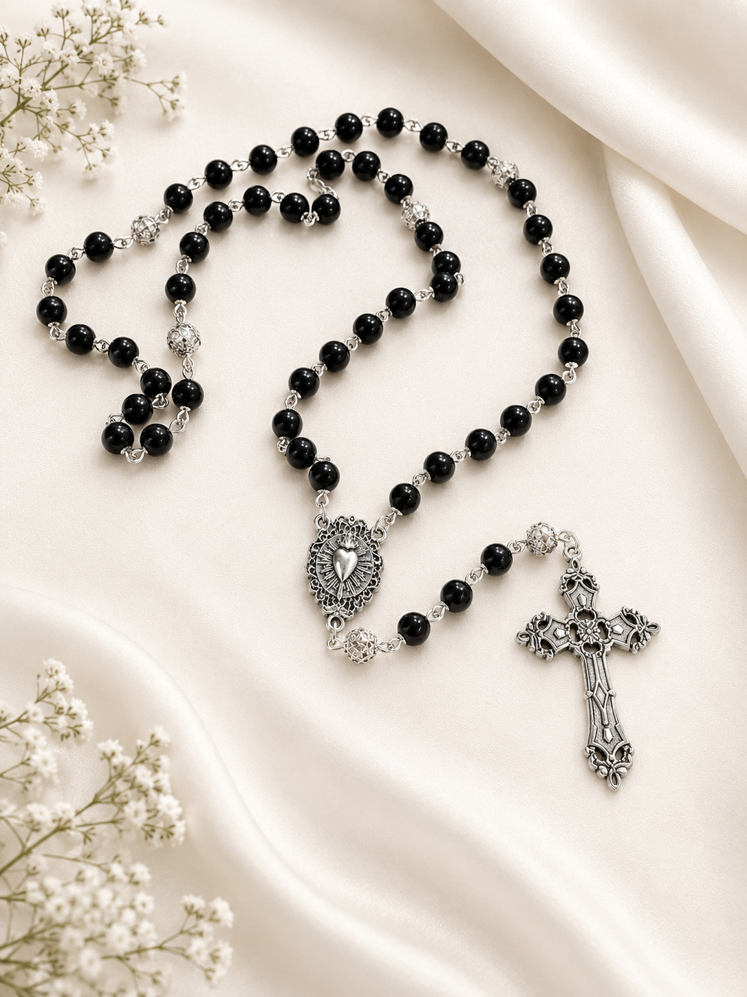 Black Catholic Rosary Sacred Heart