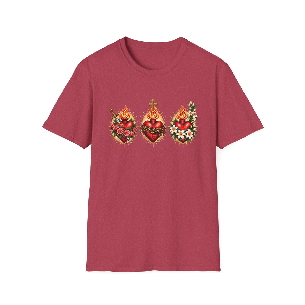 Three Sacred Hearts Catholic T-Shirt
