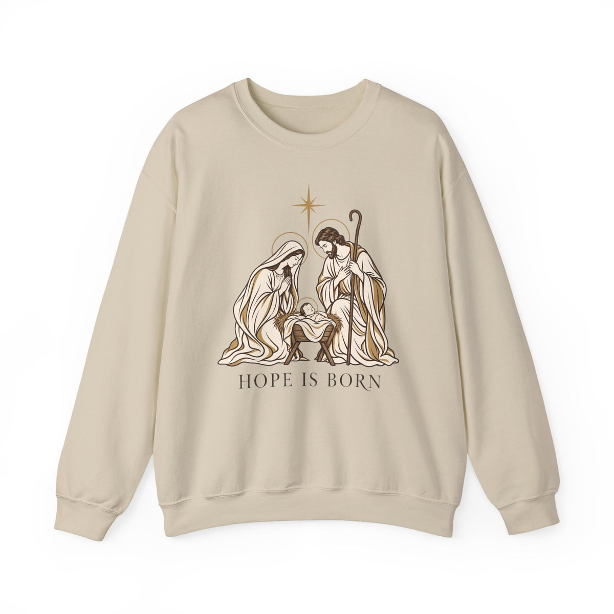 Hope Is Born — Holy Family Christmas Sweatshirt