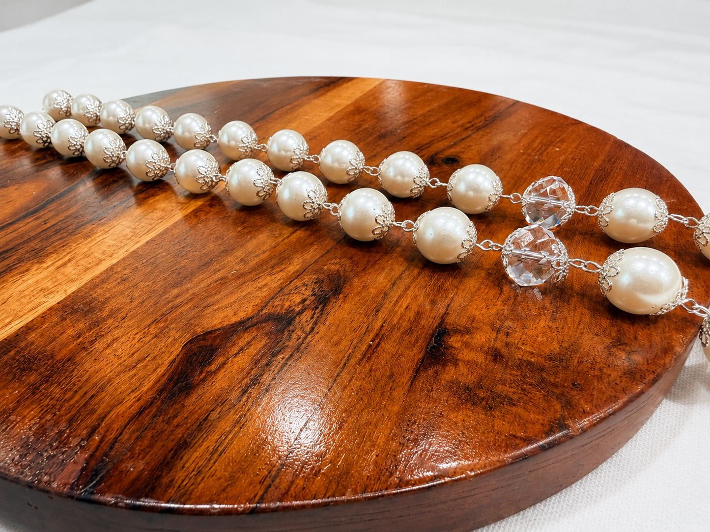 Elegant Pearl Rosary – Large Beads