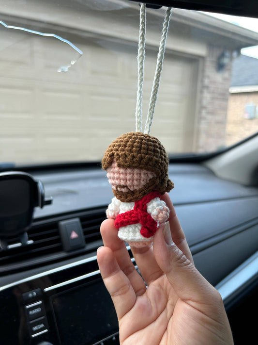Crochet Mini Jesus Keychain Hanging, Amigurumi Jesus