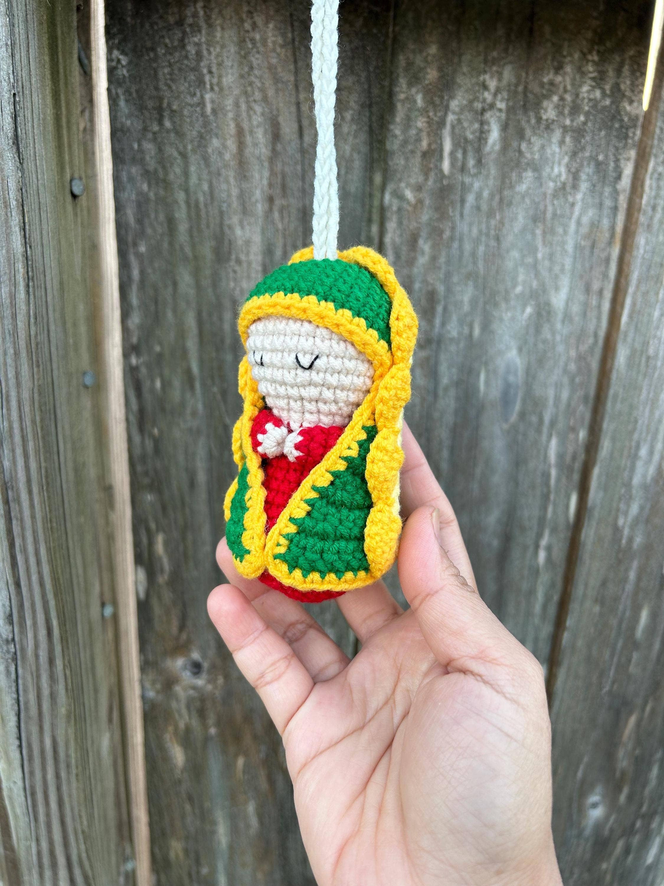 Crocheted Rosary Our Lady Of Guadalupe Hanging, Car Decor